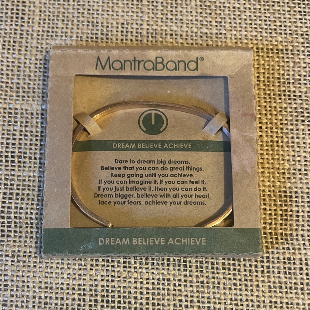 MantraBand DREAM BELIEVE ACHIEVE. New in packaging. Rose gold color.